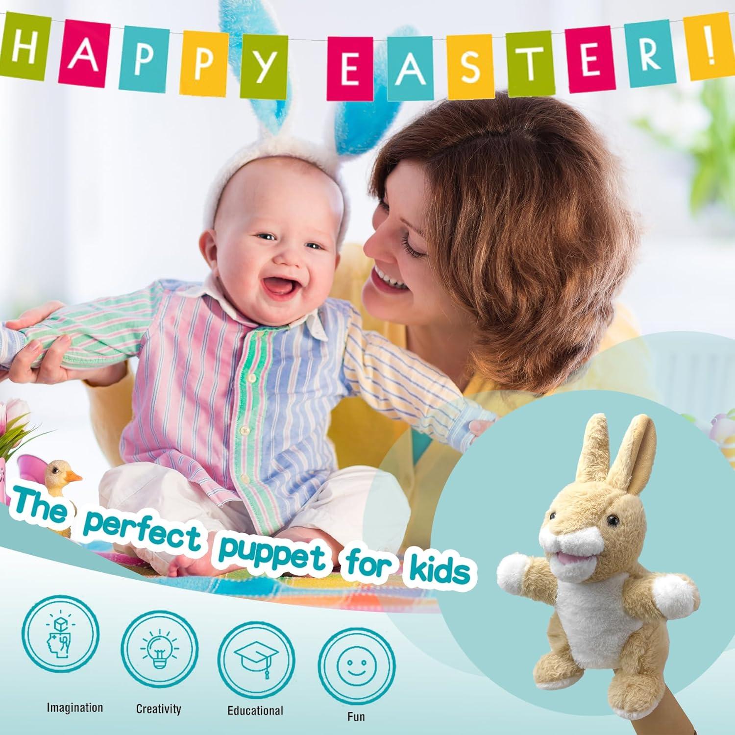 Títere de Mano Conejo Okegztoa 23 cm Boca Movible Juguete