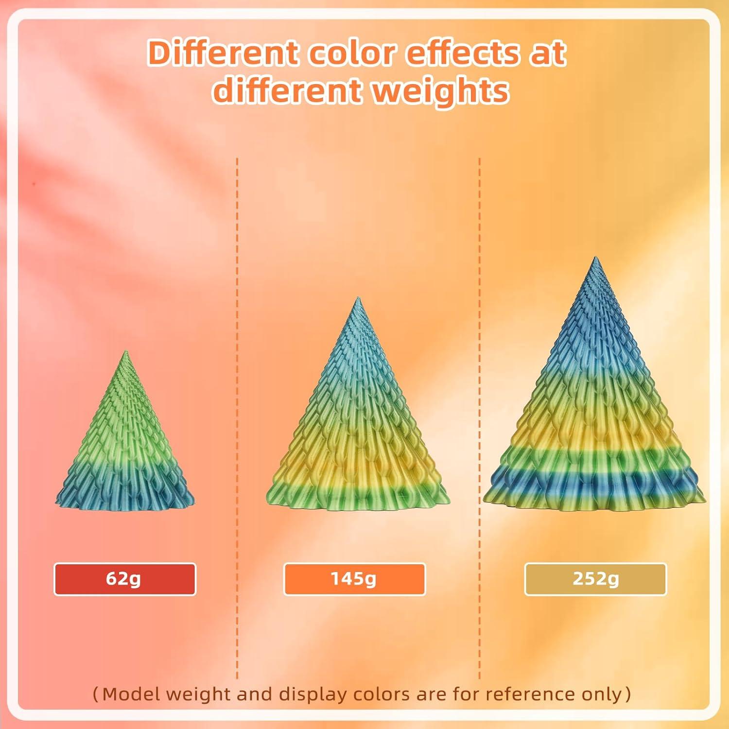 Filamento PLA 3D de Seda 1.75mm 1kg Naranja Sangre Arcoíris