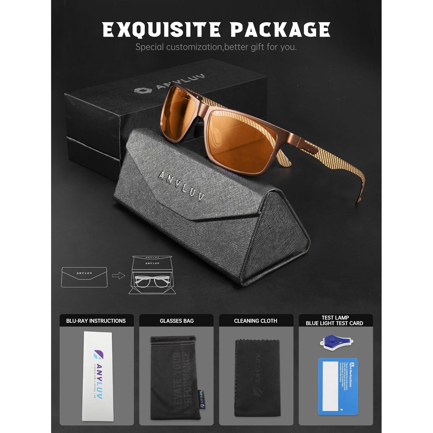 Gafas de Luz Azul ANYLUV para Hombres - Protección Visual