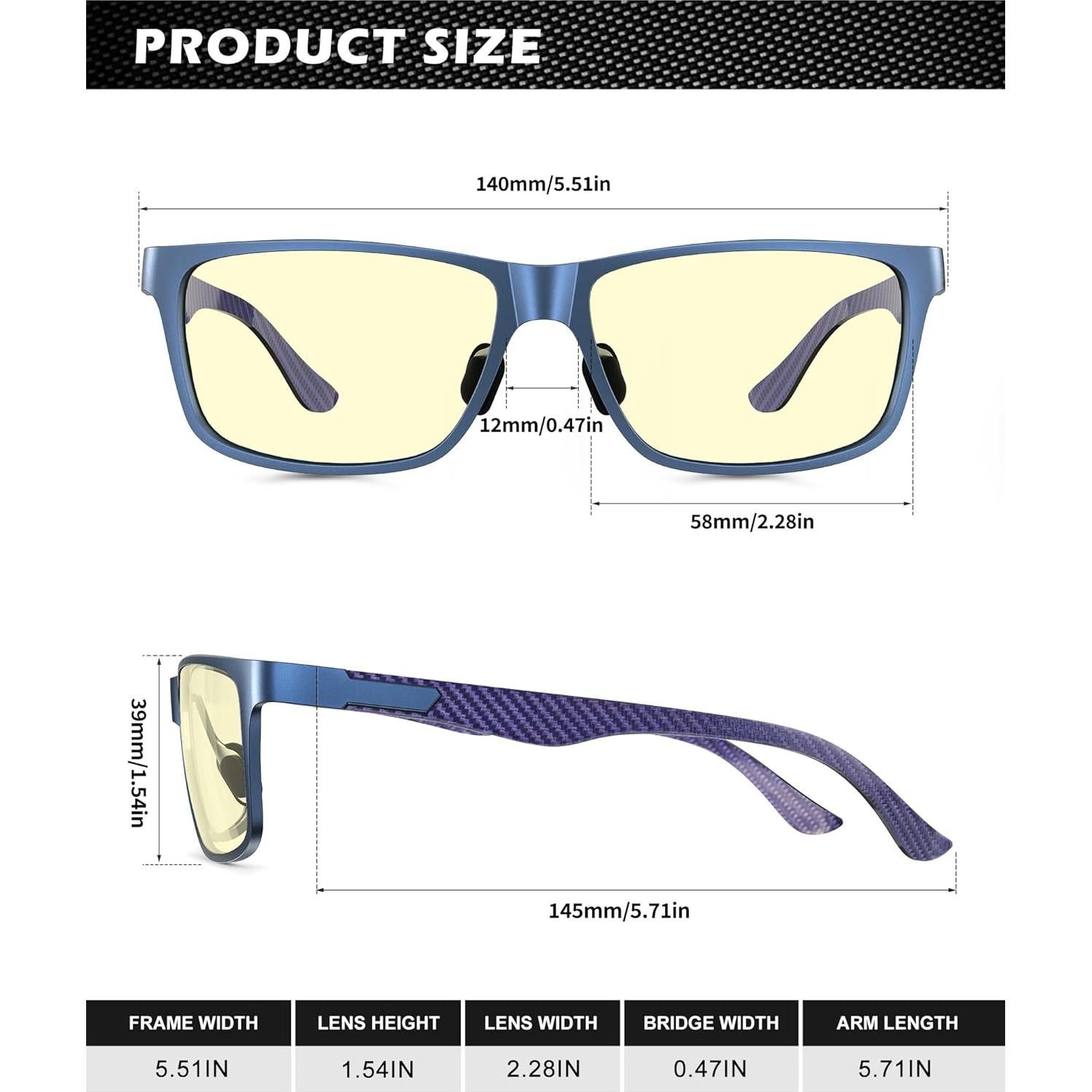 Gafas de Luz Azul ANYLUV para Hombres - Protección Ocular