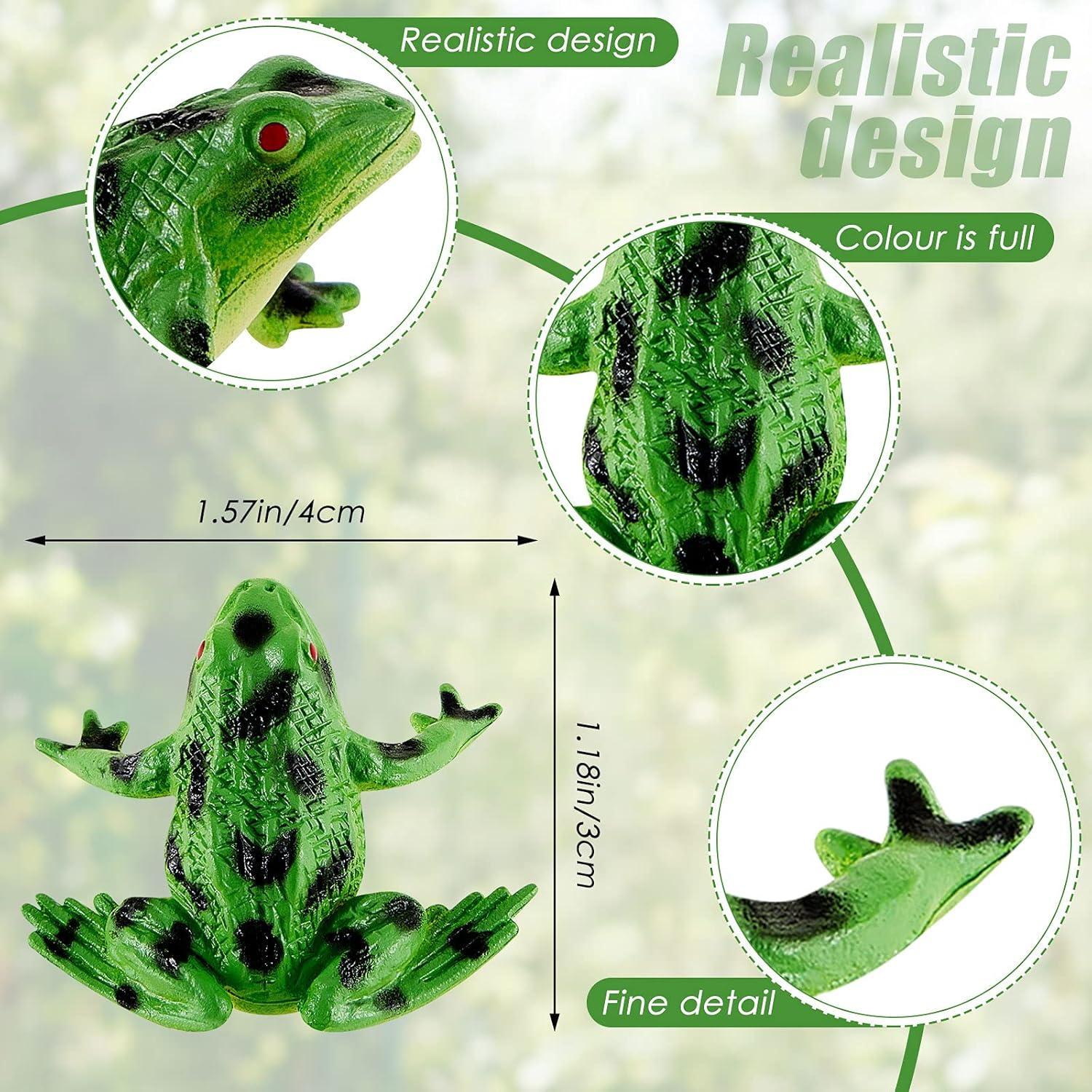 12 Juguetes de Ranas de Plástico Civaner Decoración Realista