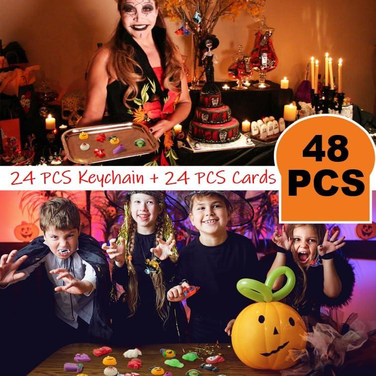 24 Llaveros Pop Antiestrés Halloween TOANWOD + Tarjetas