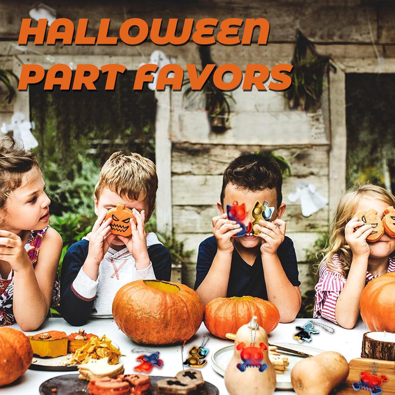 24 Llaveros Pop Antiestrés Halloween TOANWOD + Tarjetas