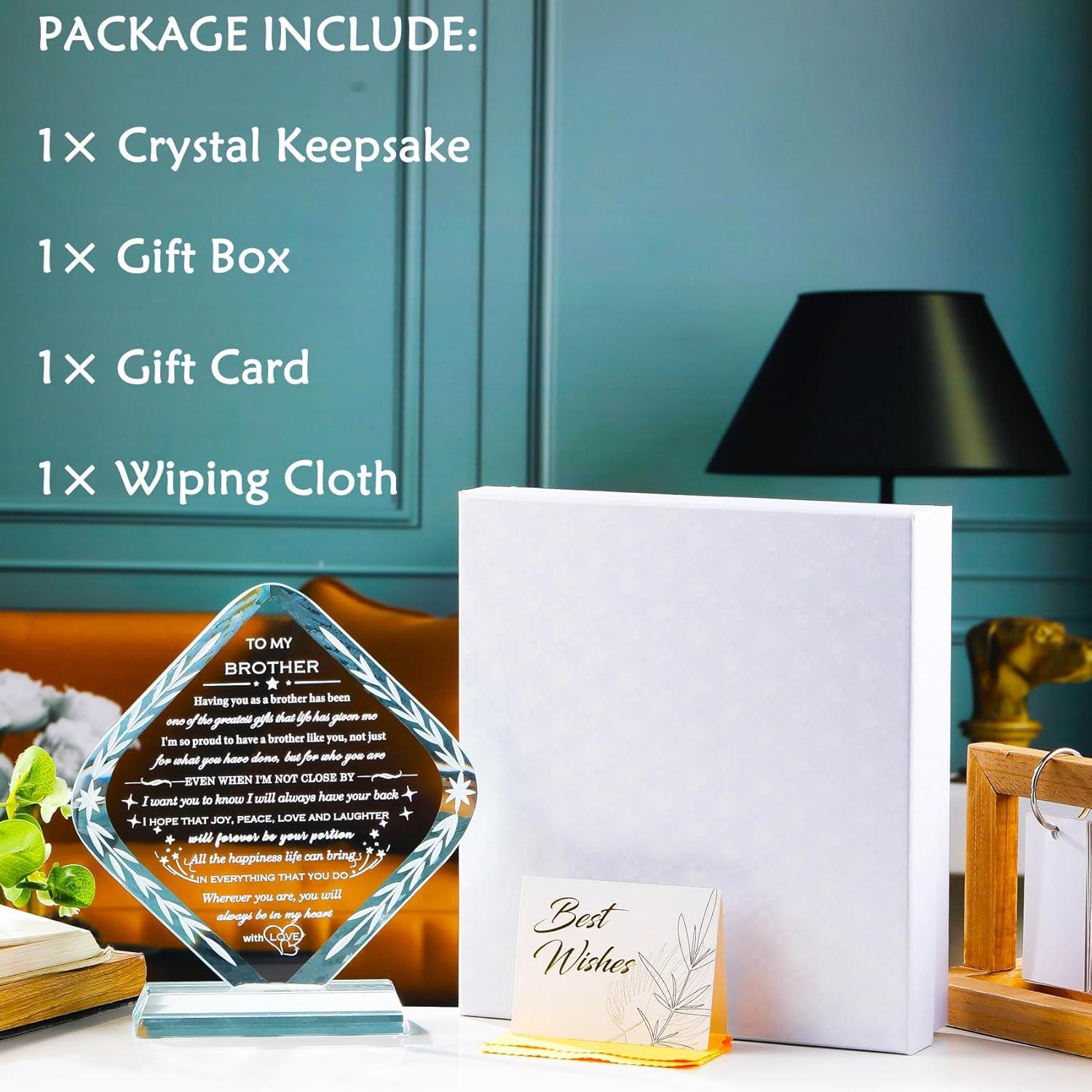 Recuerdo de Cristal Grabado para Hermano - Arikyrist 20x17cm