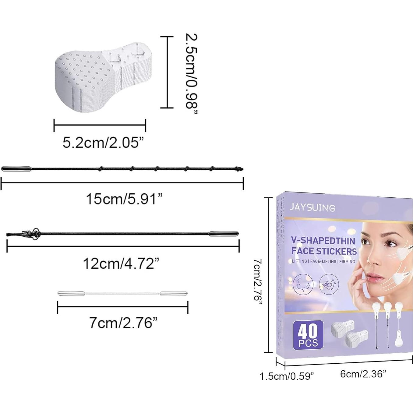 Kit de Cinta Elevadora Facial Invisible 160 Pcs - 120 Pcs Pegatinas y 40 Pcs Cinta Maquillaje