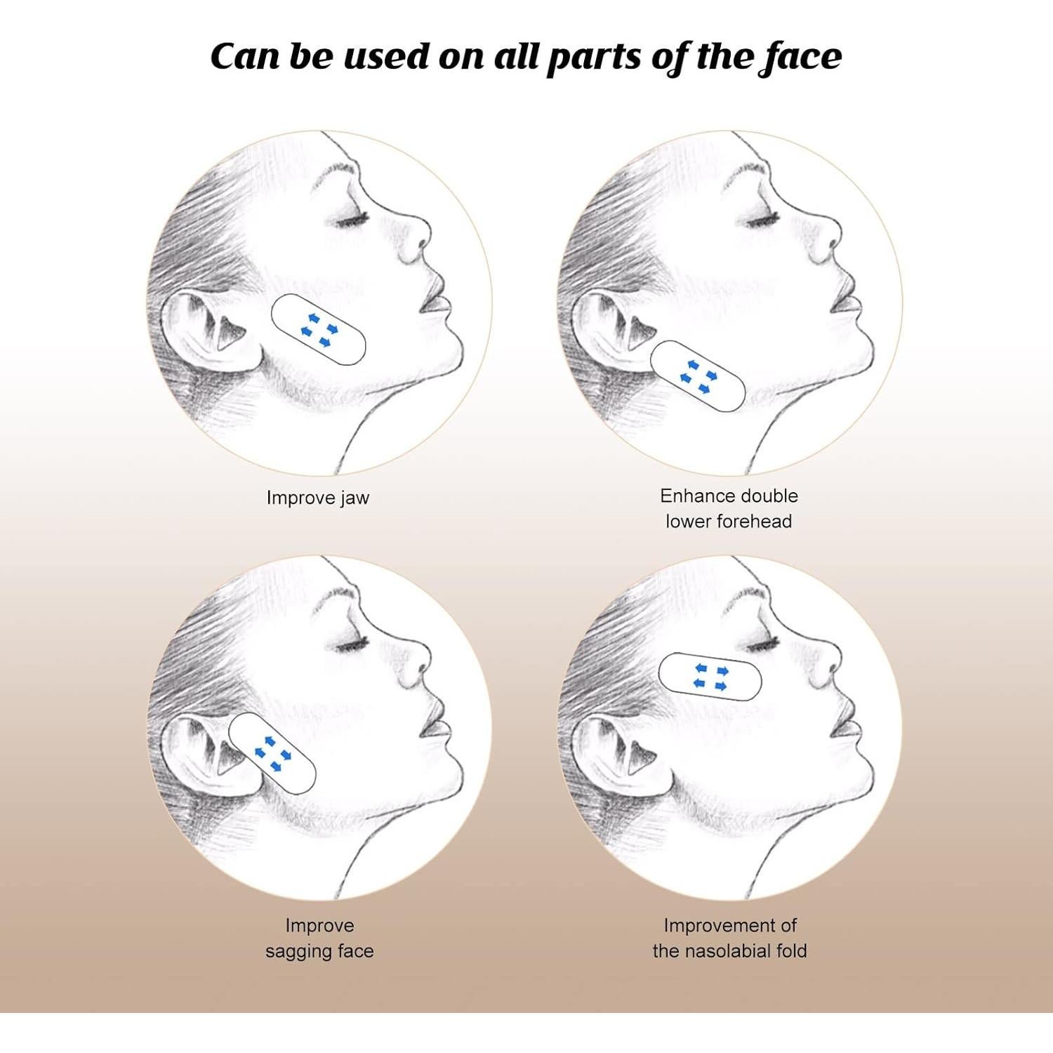 Kit de Cinta Elevadora Facial Invisible 160 Pcs - 120 Pcs Pegatinas y 40 Pcs Cinta Maquillaje