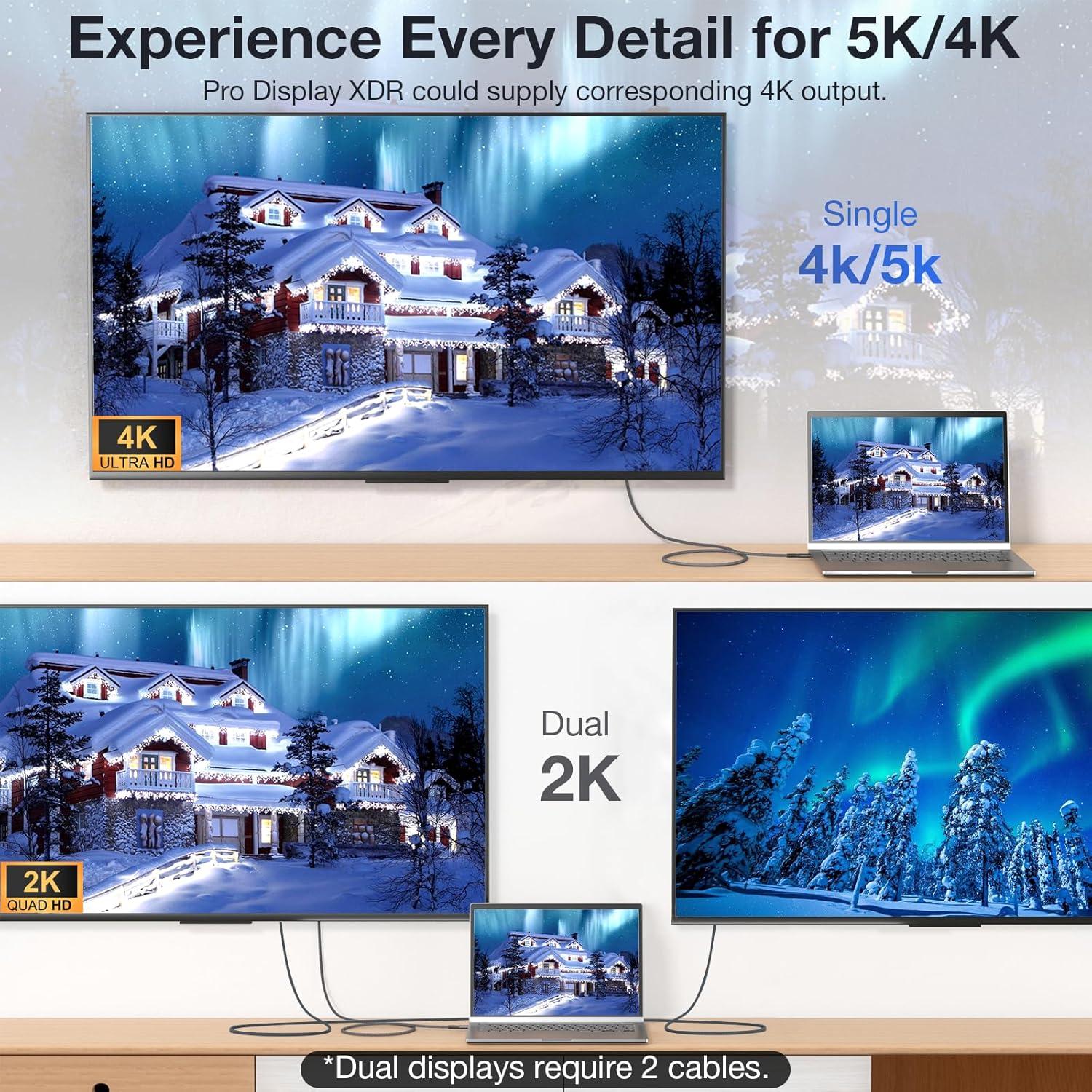 Cable USB C 240W LEIRUI 0.30m Carga Rápida 4K 60Hz 20Gbps