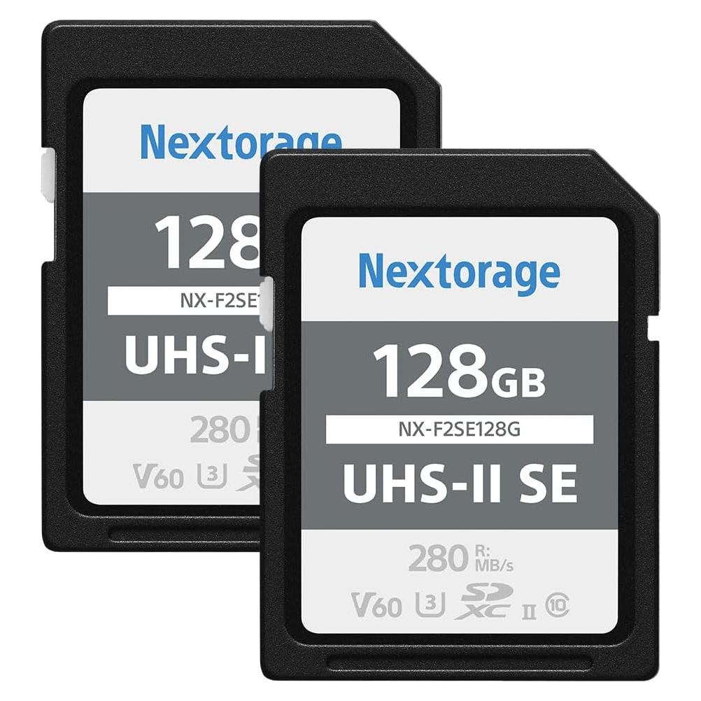 Nextorage 128GB 2 Pack SDXC UHS-II V60 100MB/s 280MB/s