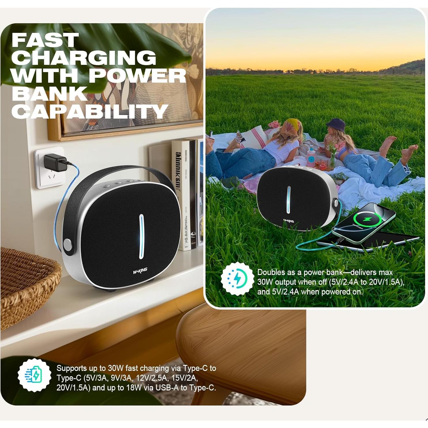 Altavoz Bluetooth W-KING T8II 96W Portátil Inalámbrico