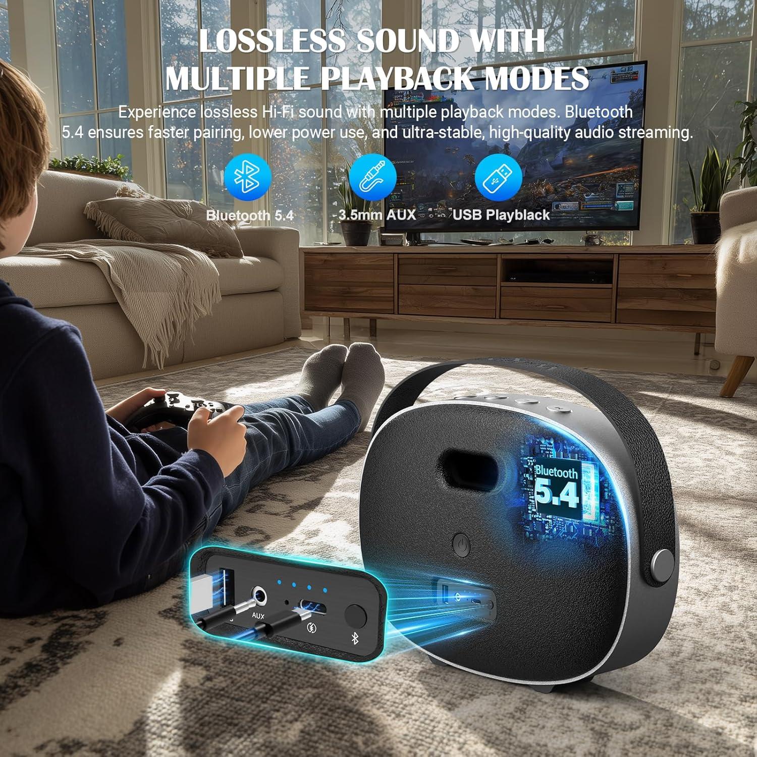 Altavoz Bluetooth W-KING T8II 96W Portátil Inalámbrico