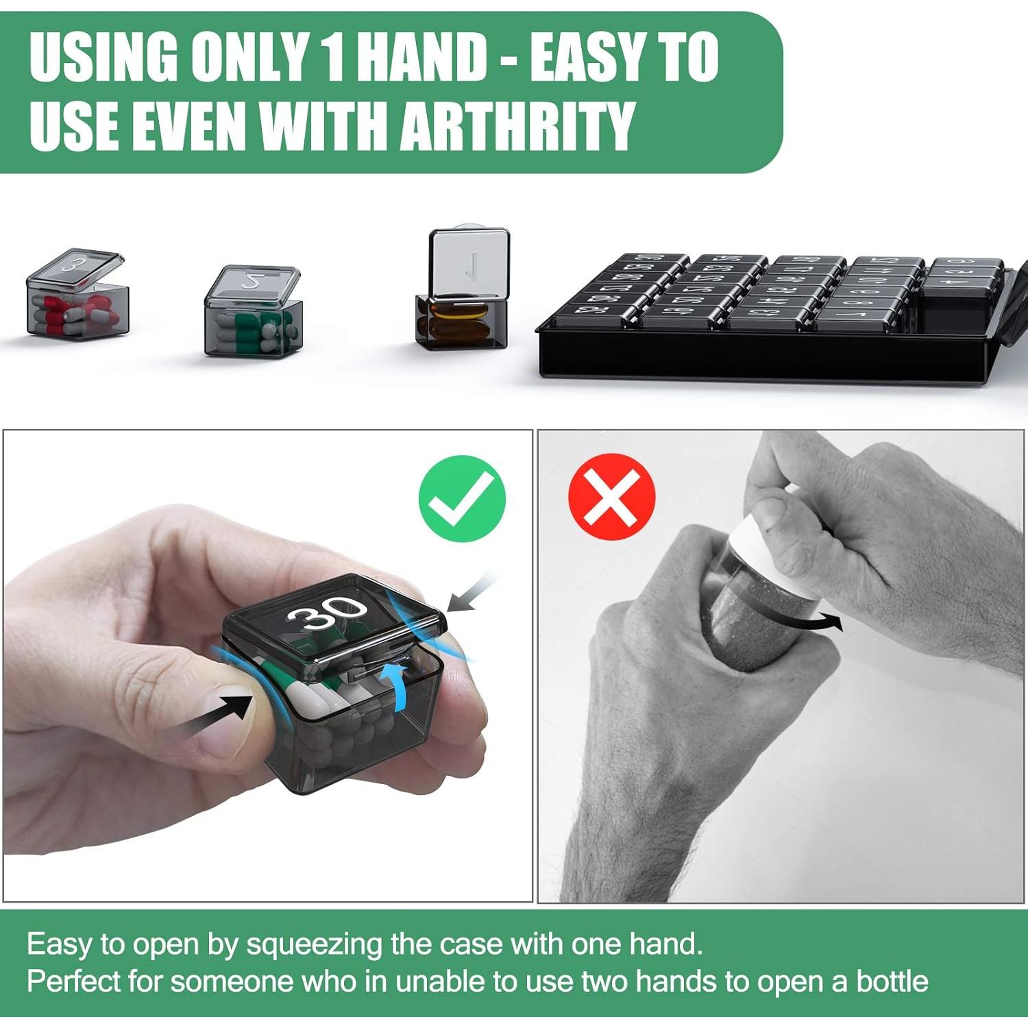 Organizador de Pastillas Mensual DOHIMGIO - 30 Compartimentos