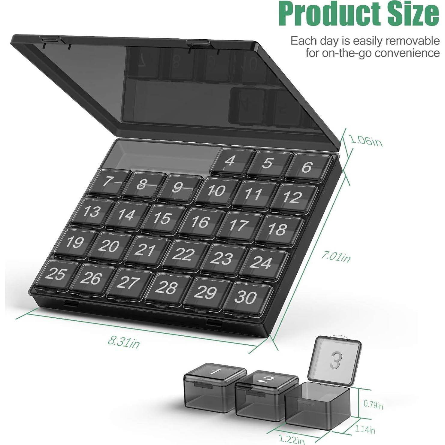 Organizador de Pastillas Mensual DOHIMGIO - 30 Compartimentos