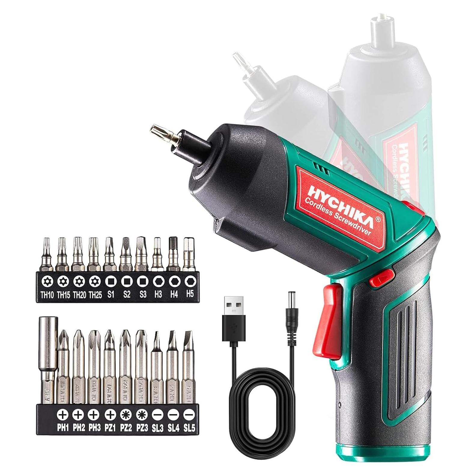 Destornillador Eléctrico Inalámbrico HYCHIKA 3.6V 6N·m 20 Accesorios