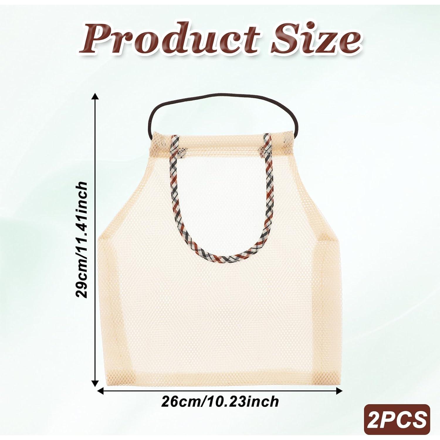Bolsas de Malla Colgantes TIESOME 2 PCS Nylon Beige 27x26cm