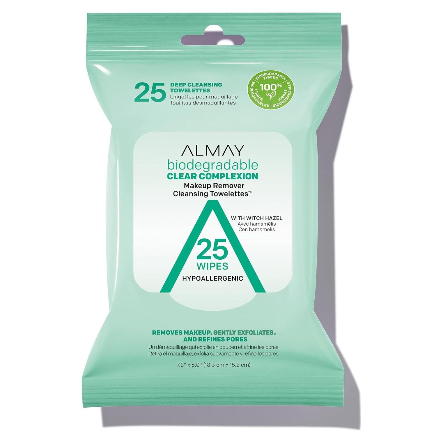 Toallitas Desmaquillantes Almay 25 Unidades Piel Grasa Biodegradables