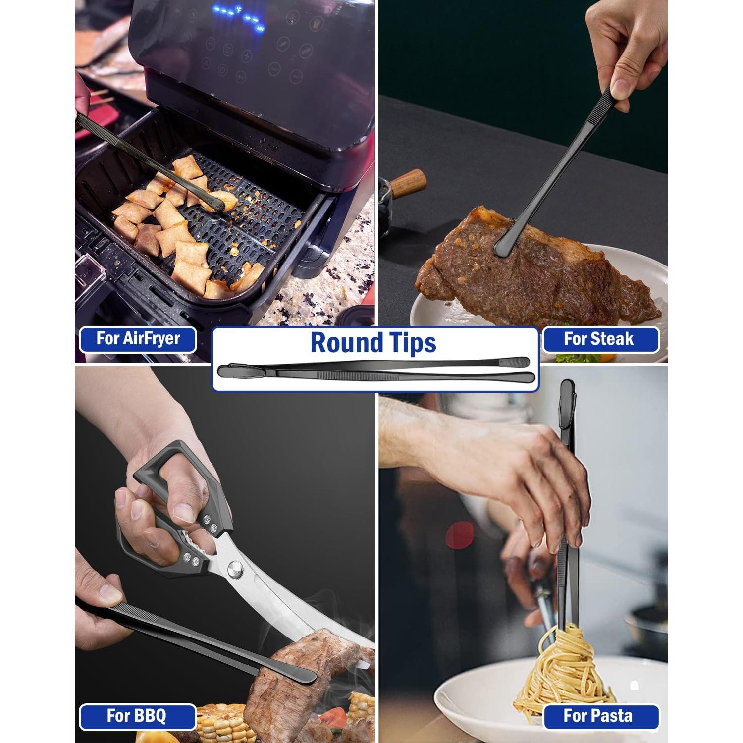 Juego de Pinzas de Cocina JETKONG 4 Pcs Acero Inoxidable 30.48 cm