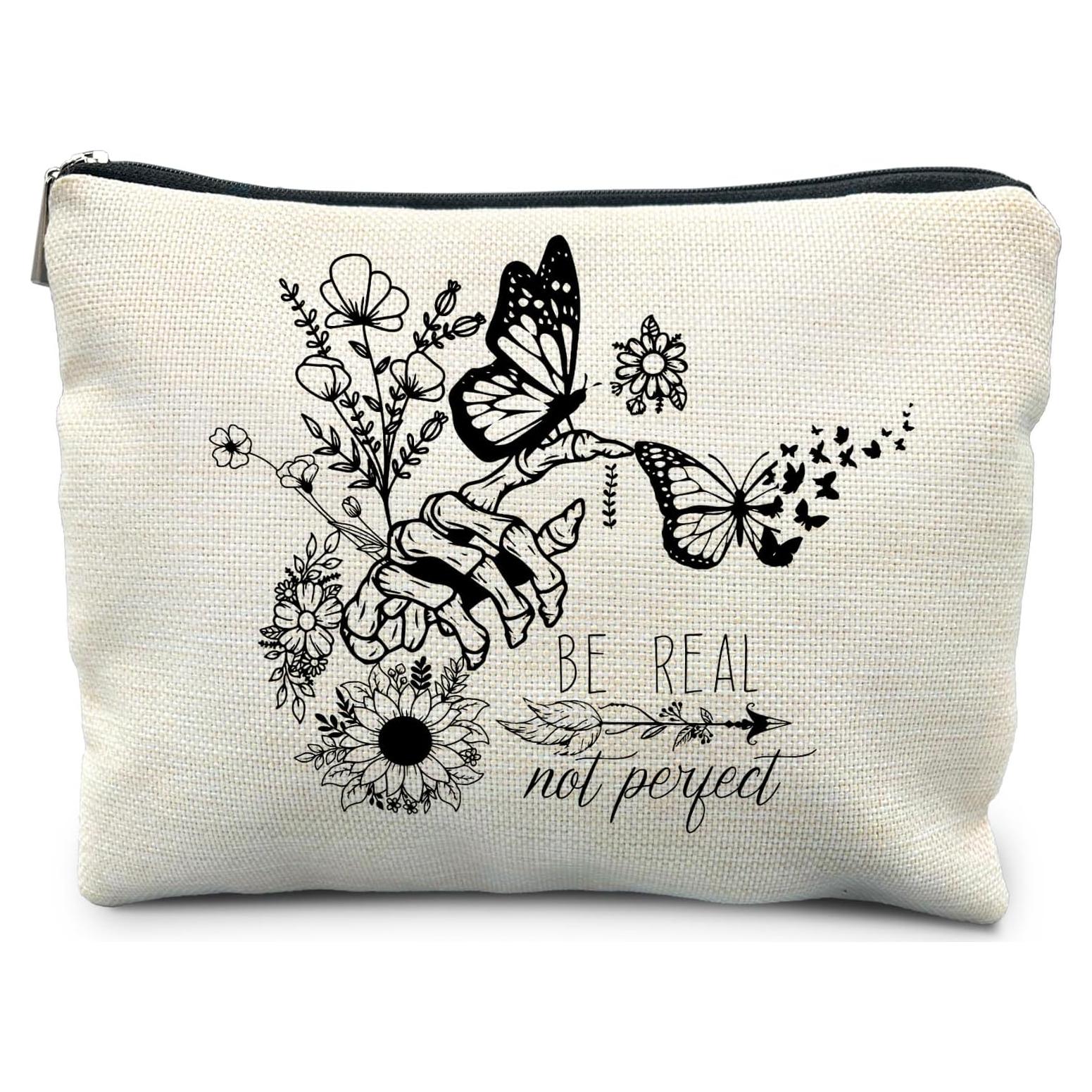 Bolsa Cosmética de Lino Be Real and Perfect - 25.4x19.1cm
