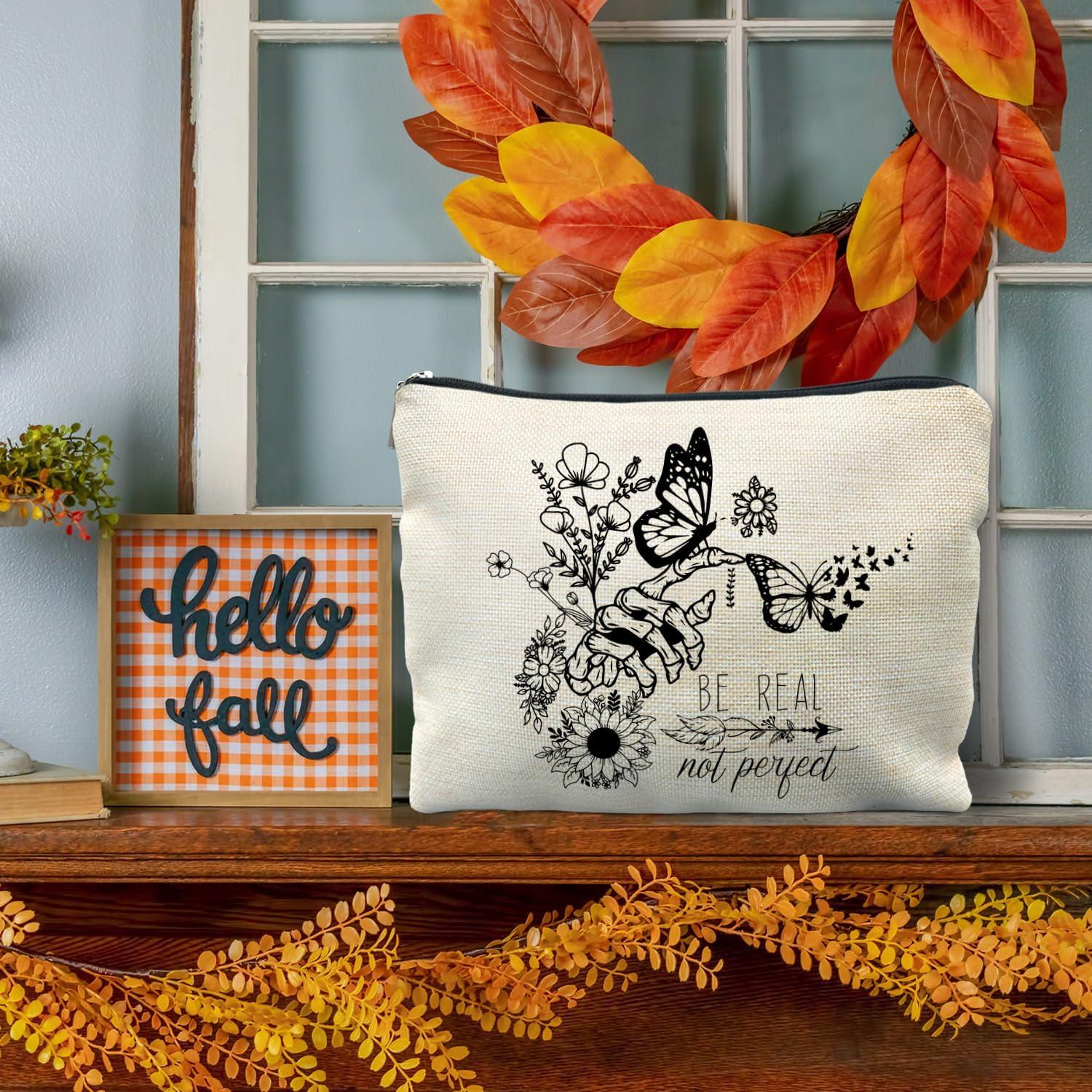 Bolsa Cosmética de Lino Be Real and Perfect - 25.4x19.1cm