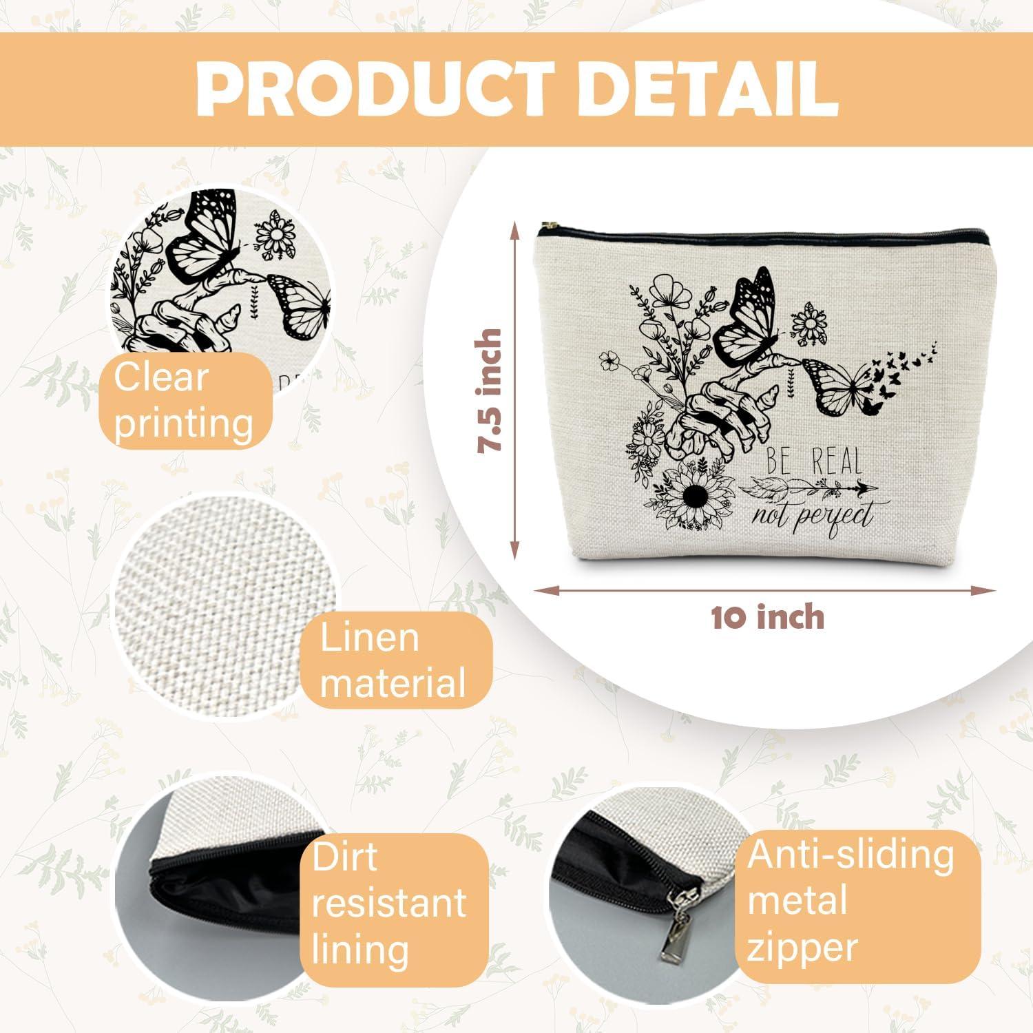 Bolsa Cosmética de Lino Be Real and Perfect - 25.4x19.1cm