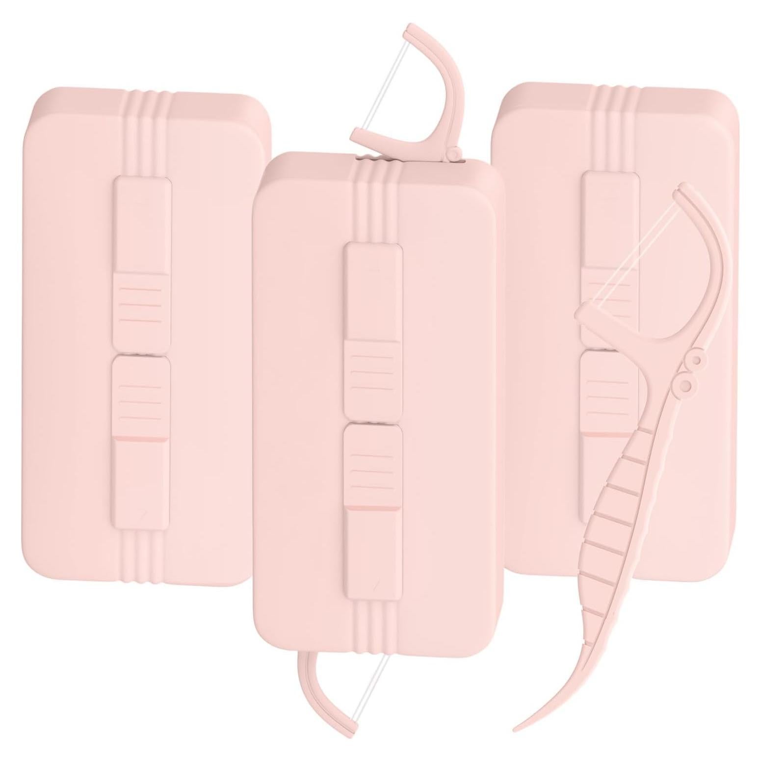 Dispensador de Hilo Dental Portátil Buhong Rosa - 10 Palillos Doble Línea