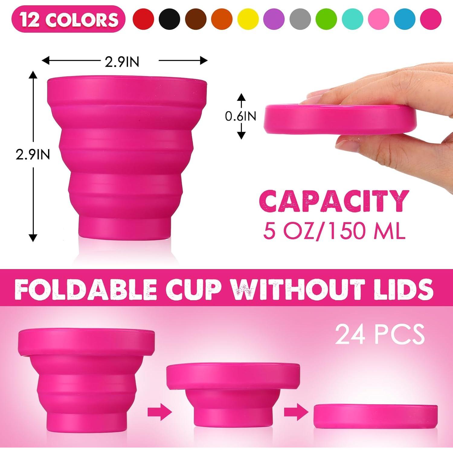 Taza de Silicona Colapsable Umigy 24 Piezas Multicolor 150 ml