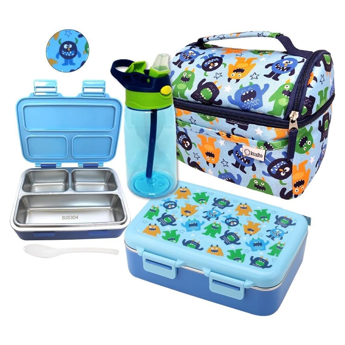 Caja Bento Kinsho Acero Inoxidable 400ml + Bolsa y Botella