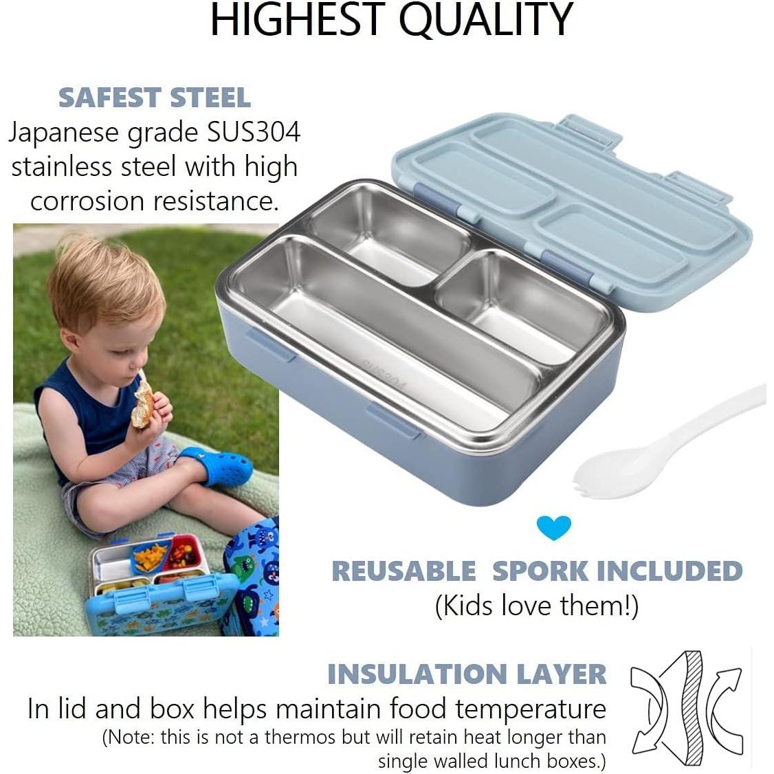 Caja Bento Kinsho Acero Inoxidable 400ml + Bolsa y Botella