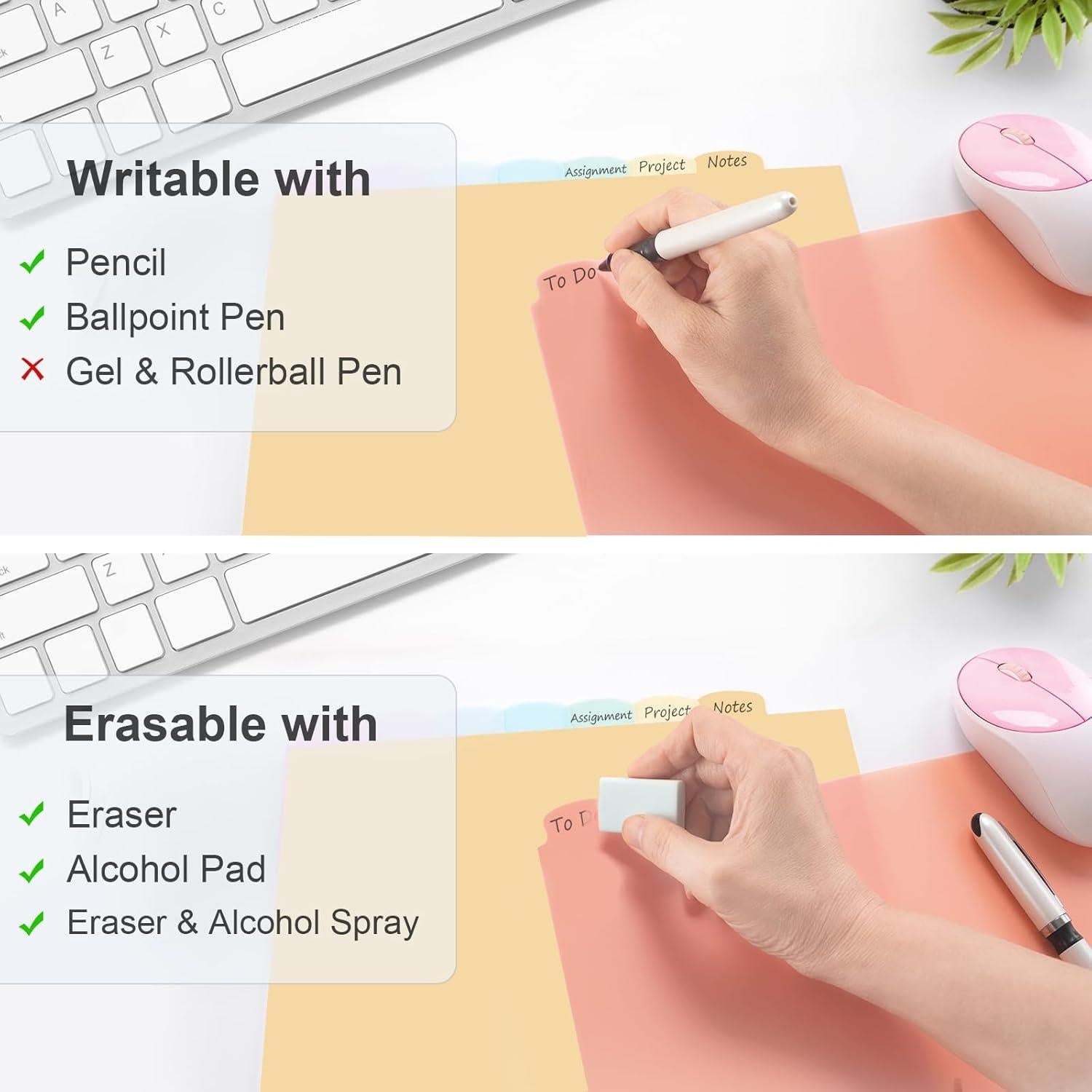 Separadores de Carpeta LRFWJS 8 Pestañas Reutilizables Carta