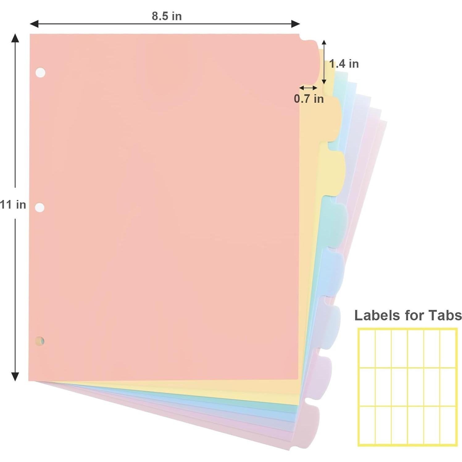 Separadores de Carpeta LRFWJS 8 Pestañas Reutilizables Carta