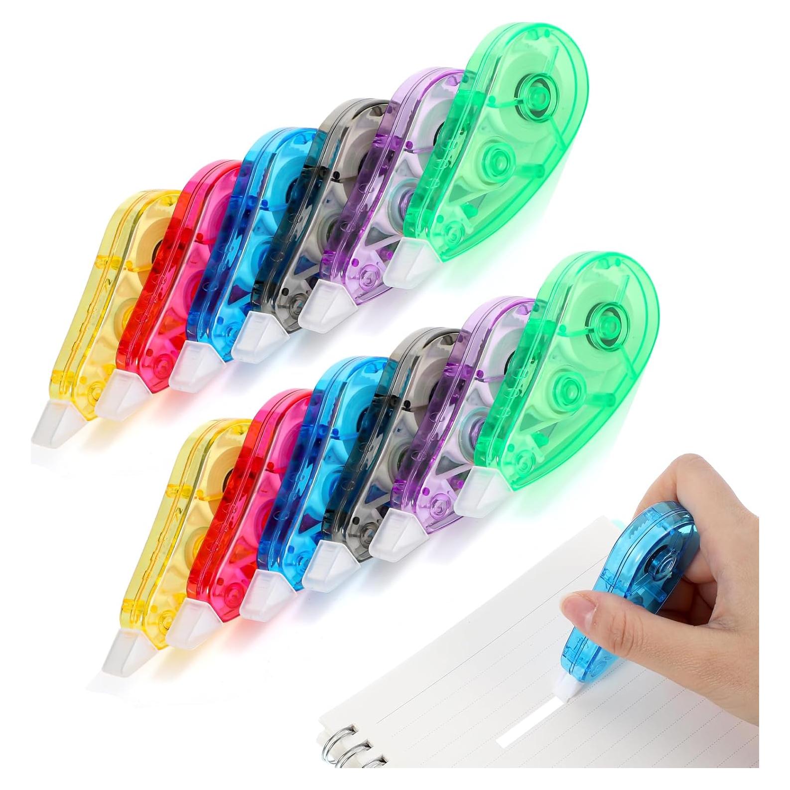 Cinta Correctora Colorida BESARME 12 Piezas 6m Cada Rollo