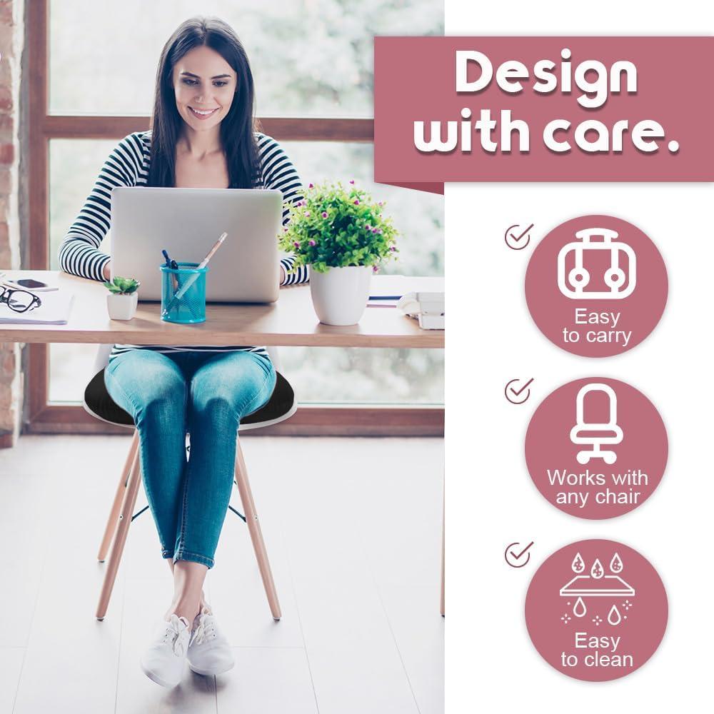 Cojín de Asiento Ergonómico Vinban Relleno Algodón Negro