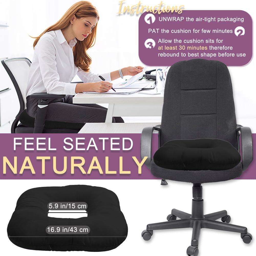 Cojín de Asiento Ergonómico Vinban Relleno Algodón Negro