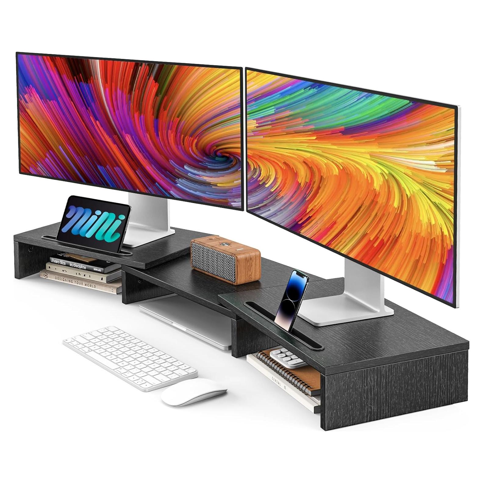 Soporte Elevador para Doble Monitor AMERIERGO Ajustable 103.9 cm