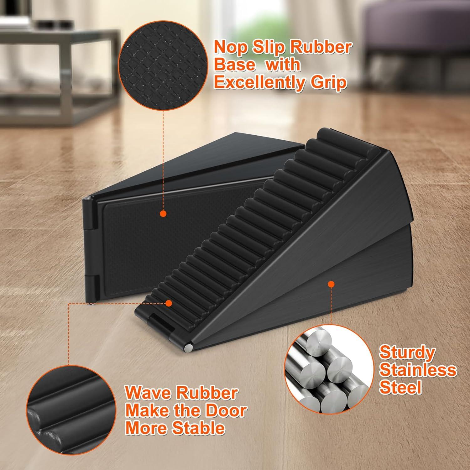 Tope de puerta ajustable ENYZTBI negro 1Pack alta resistencia