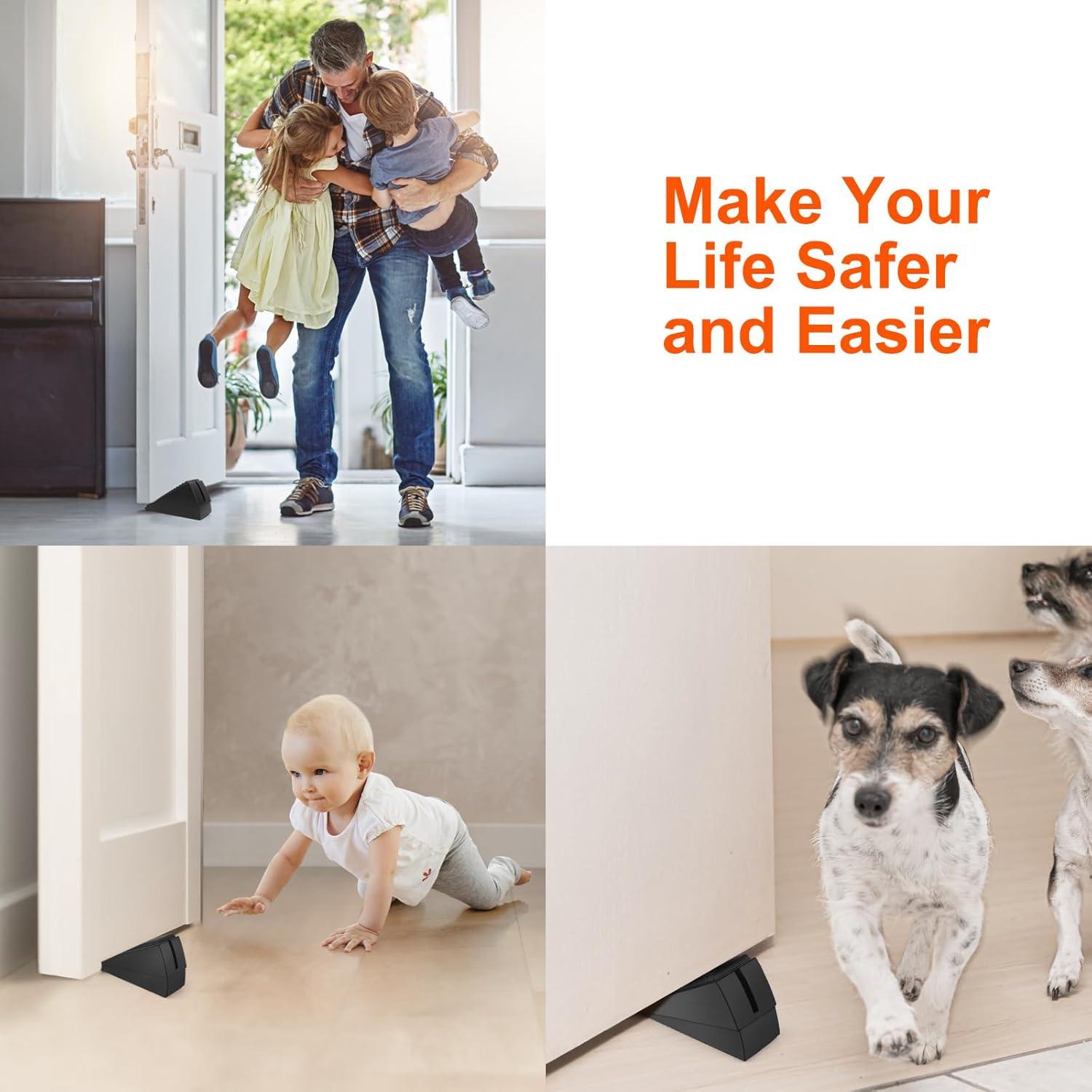 Tope de puerta ajustable ENYZTBI negro 1Pack alta resistencia