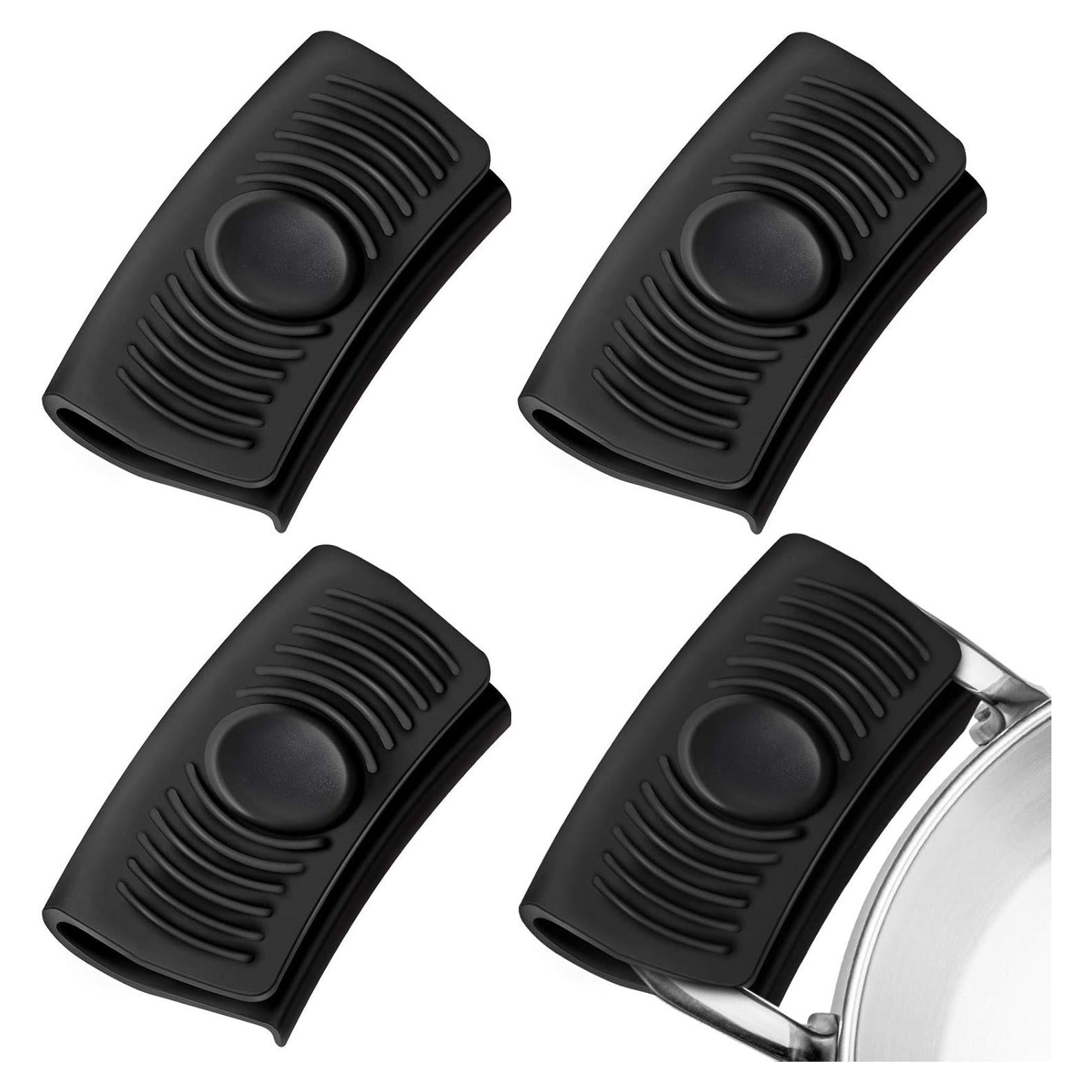 2 Pares de Mangos de Silicona Aislantes Patelai - Negro