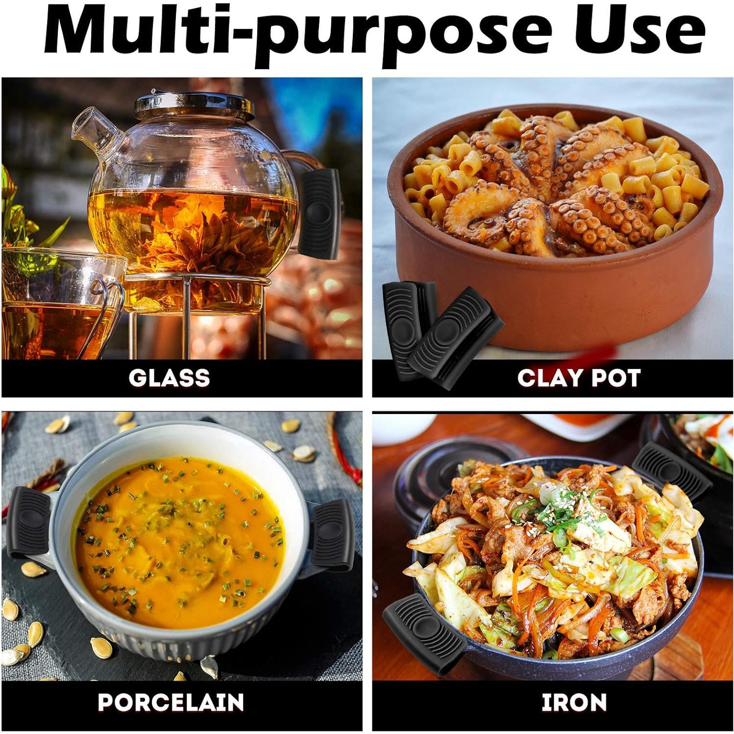 2 Pares de Mangos de Silicona Aislantes Patelai - Negro