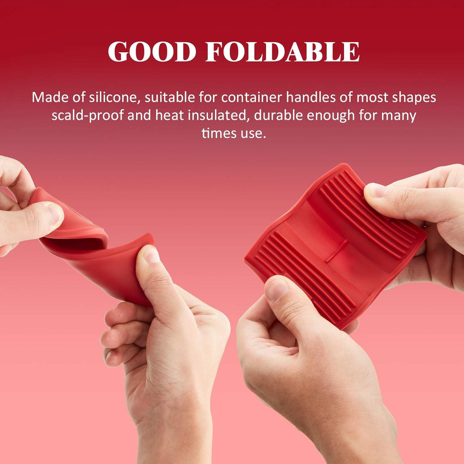 2 Pares de Mangos de Silicona Aislantes Patelai - Negro