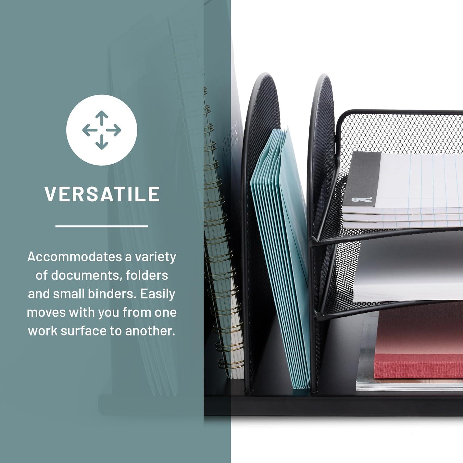 Organizador de Escritorio Safco Onyx, 3 Clasificadores y 3 Bandejas