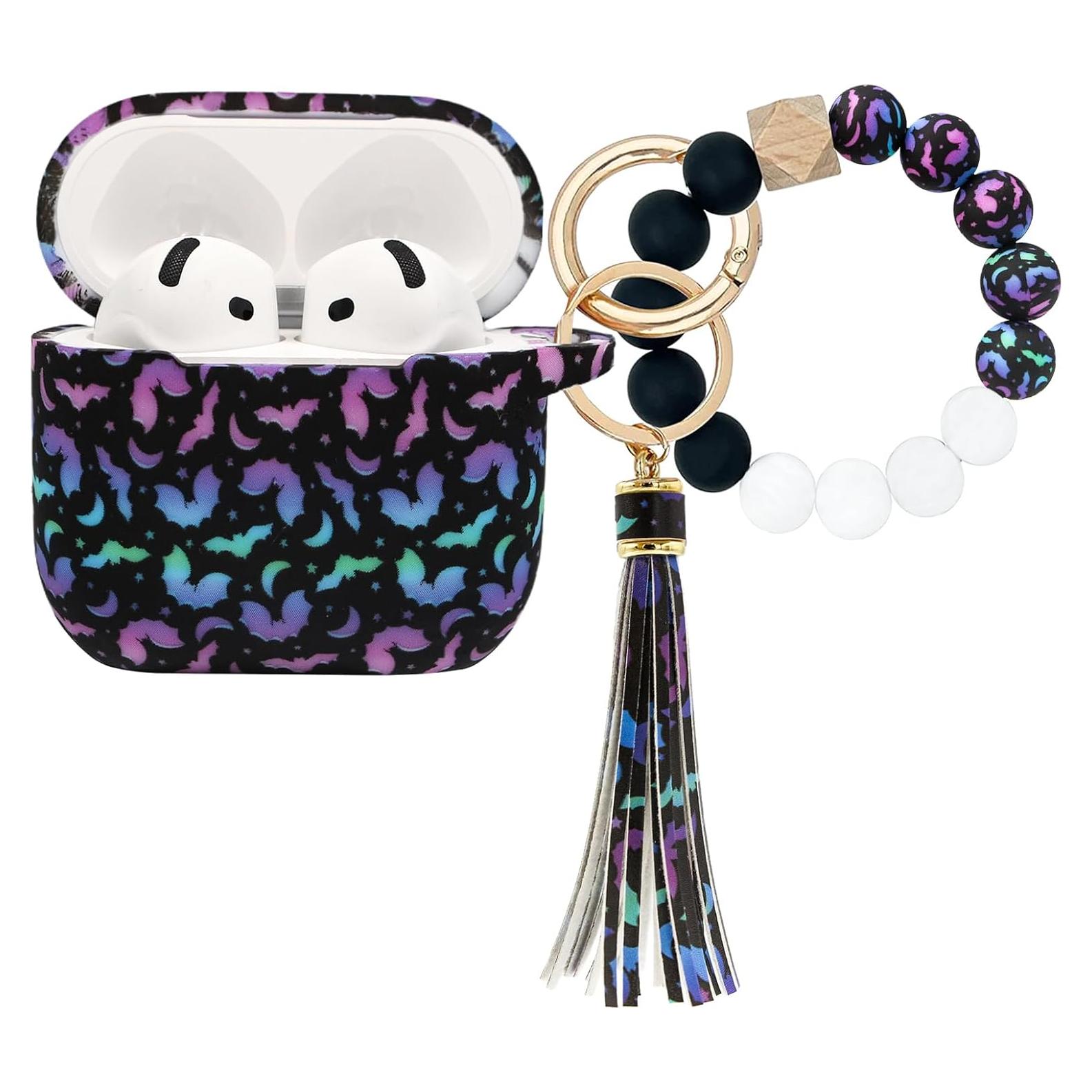 Funda de Silicona PowerDriver para AirPods 4 con Llavero Colorido