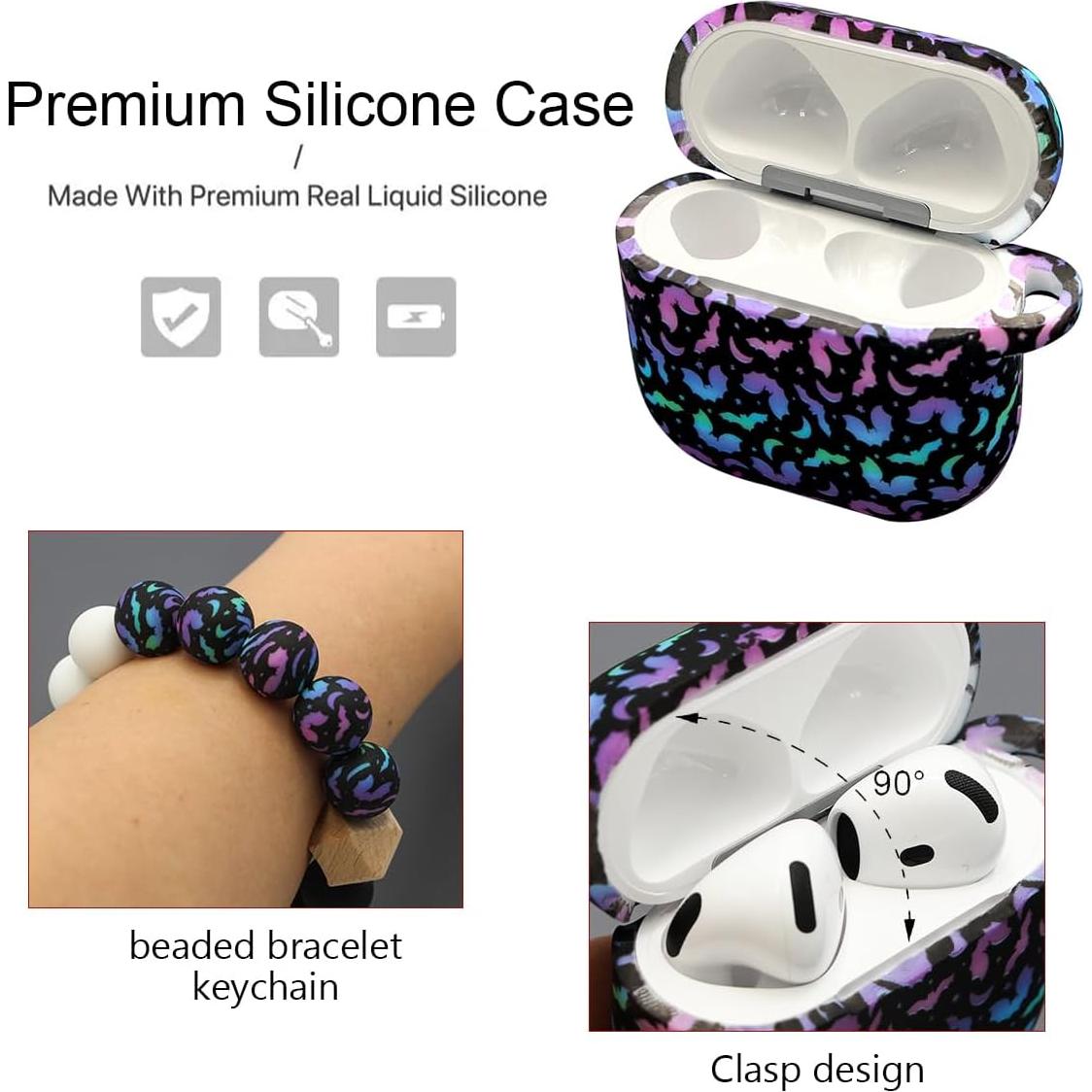 Funda de Silicona PowerDriver para AirPods 4 con Llavero Colorido