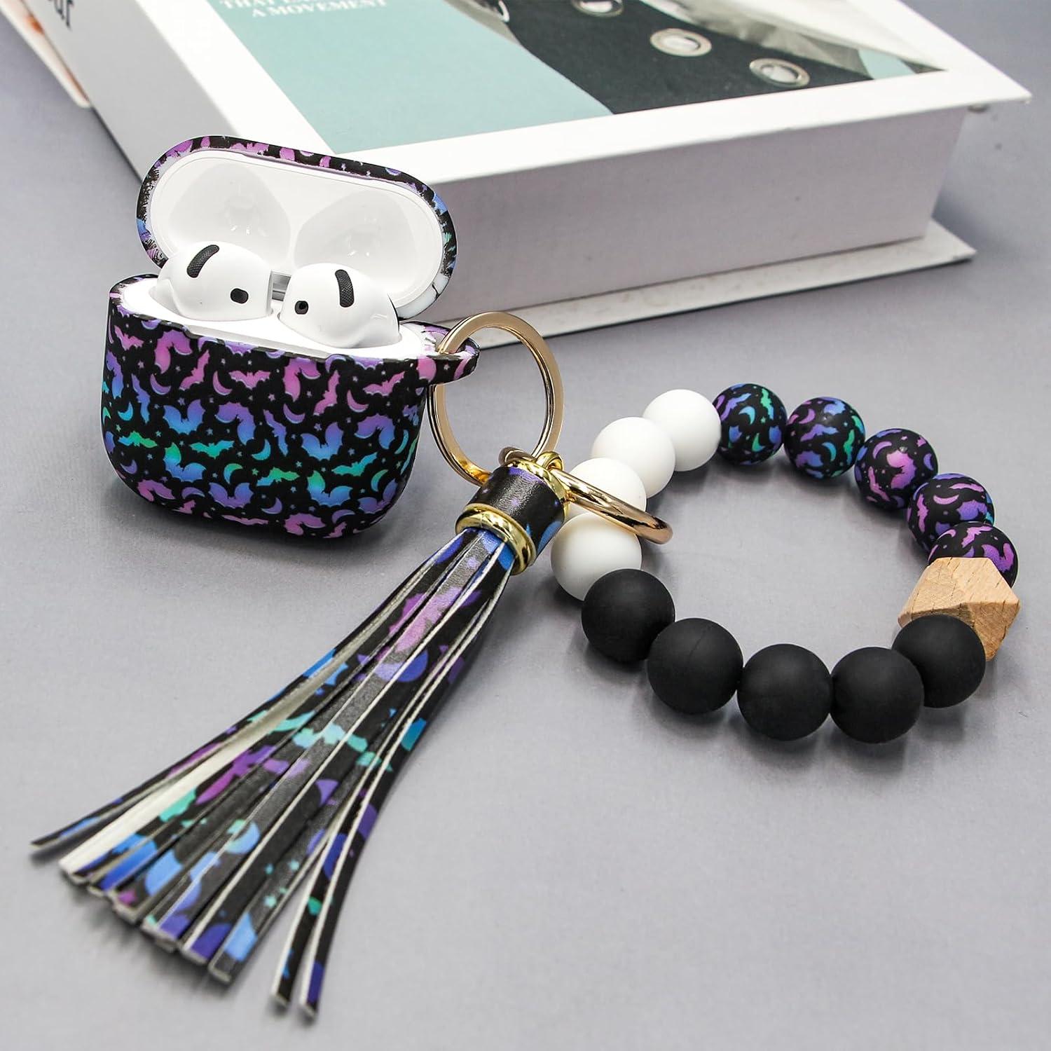 Funda de Silicona PowerDriver para AirPods 4 con Llavero Colorido