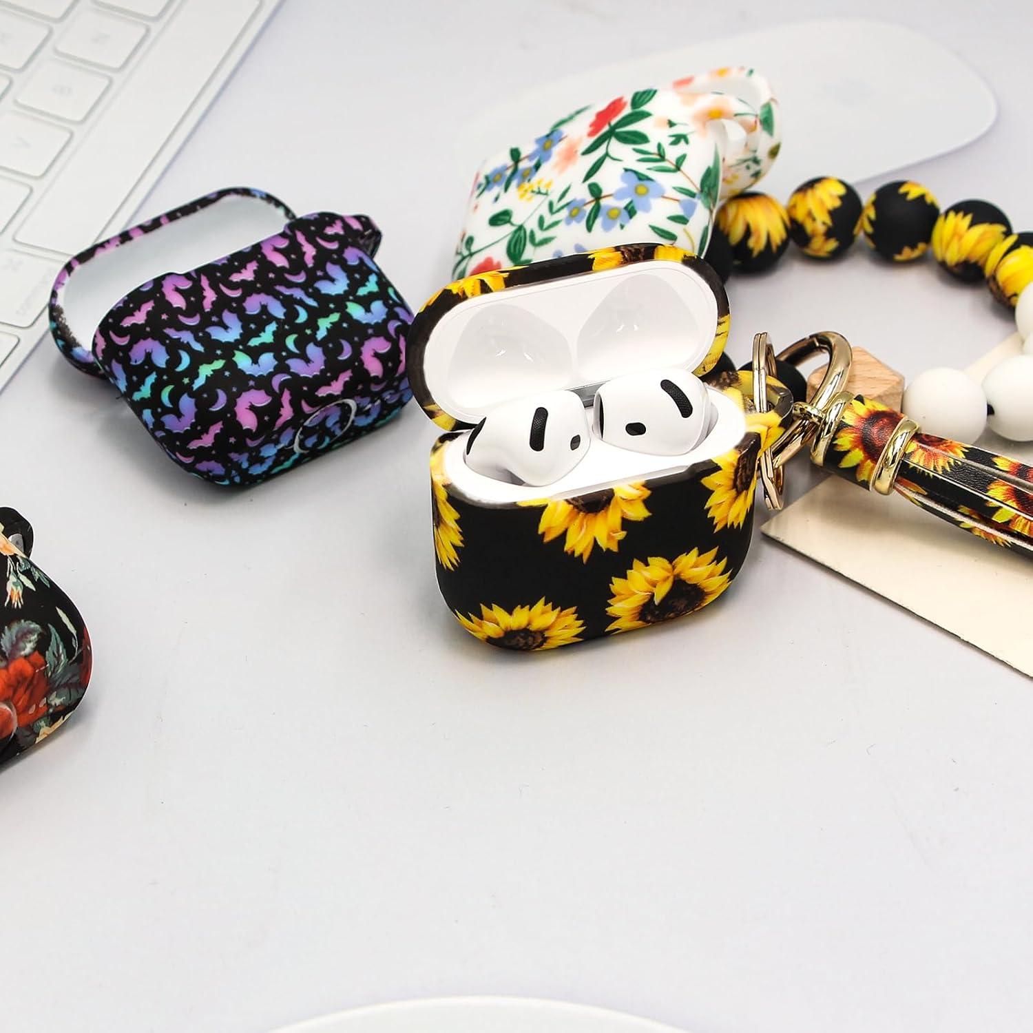 Funda de Silicona PowerDriver para AirPods 4 con Llavero Colorido