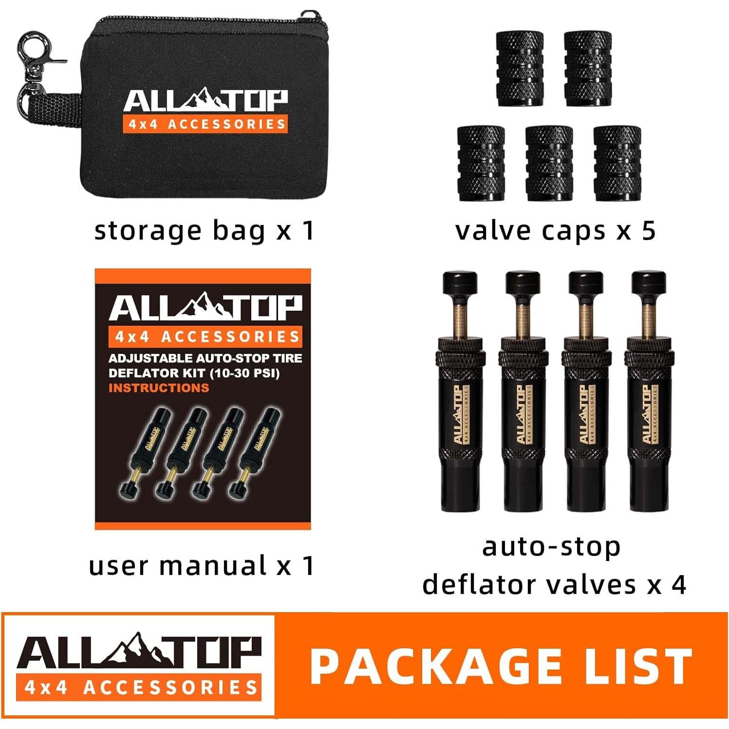 Kit Desinflador de Neumáticos Auto-Stop ALL-TOP 4 Piezas