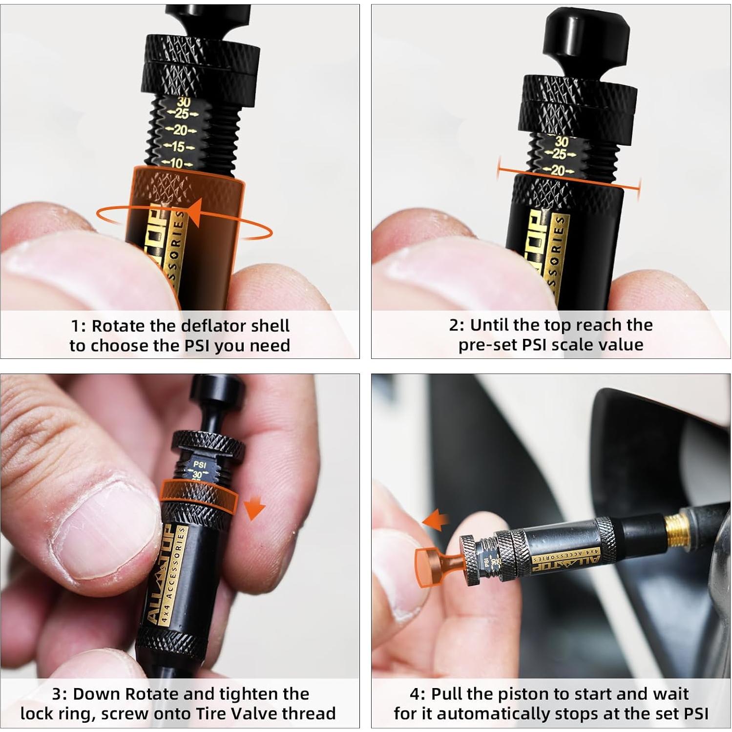Kit Desinflador de Neumáticos Auto-Stop ALL-TOP 4 Piezas