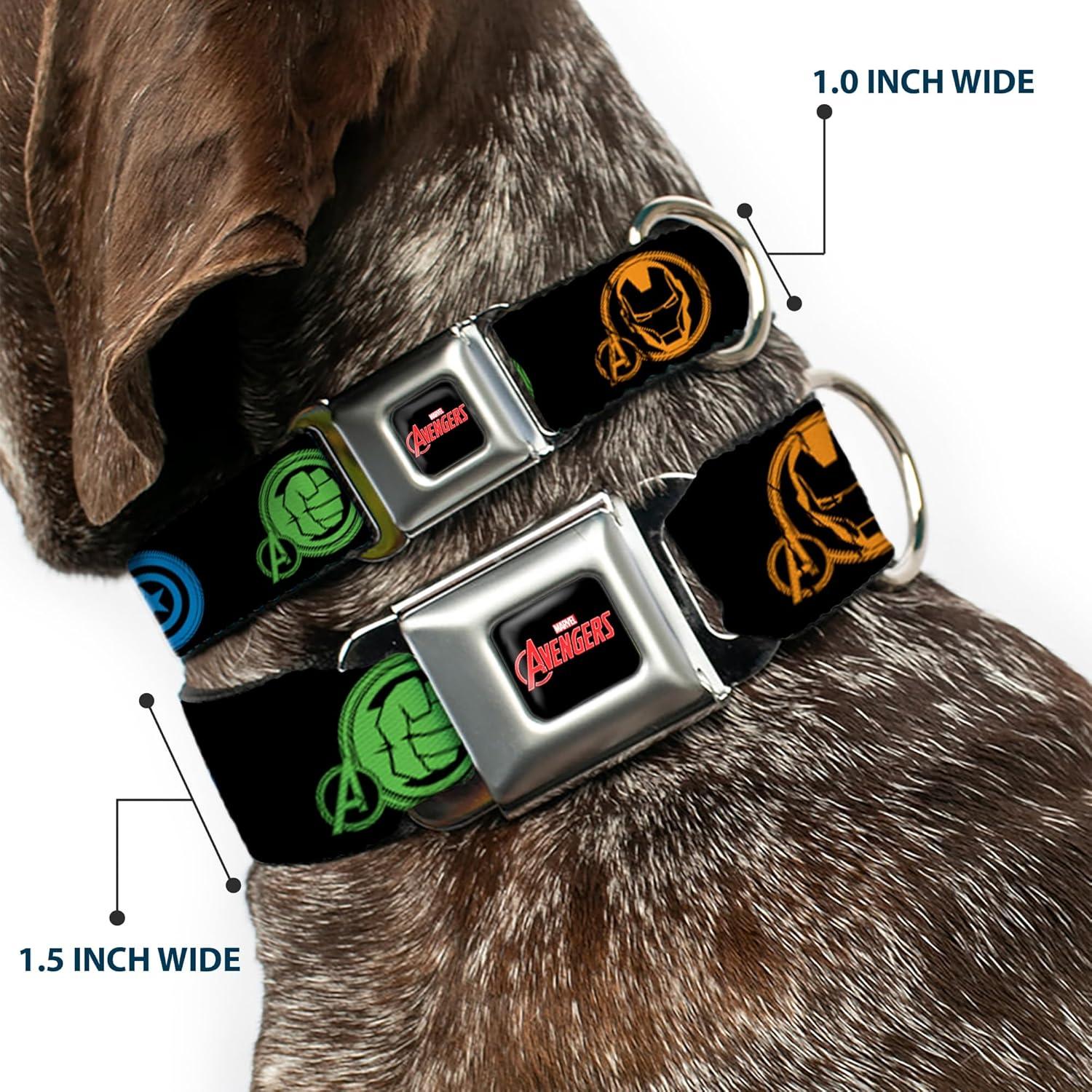 Collar para Perro Buckle-Down Marvel Avengers 2.54 cm Negro