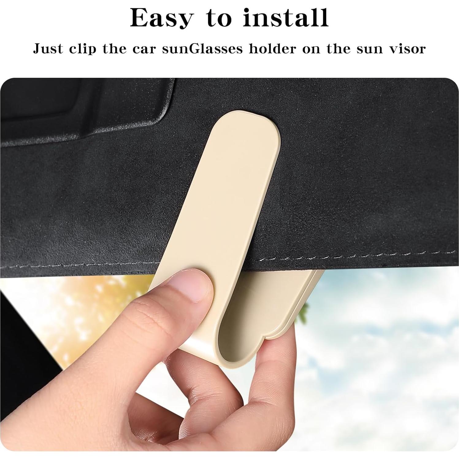 Paquete de 2 Clips para Gafas de Sol KAFANLIN Beige