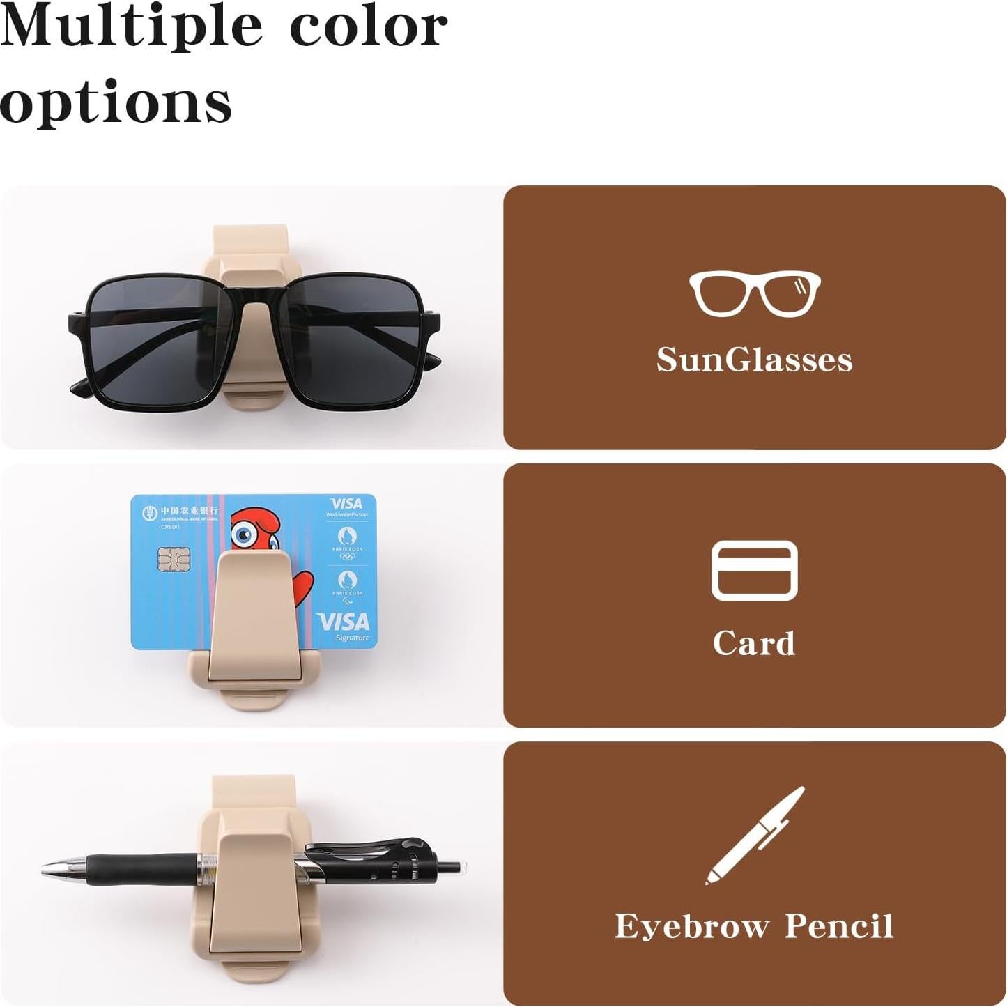 Paquete de 2 Clips para Gafas de Sol KAFANLIN Beige