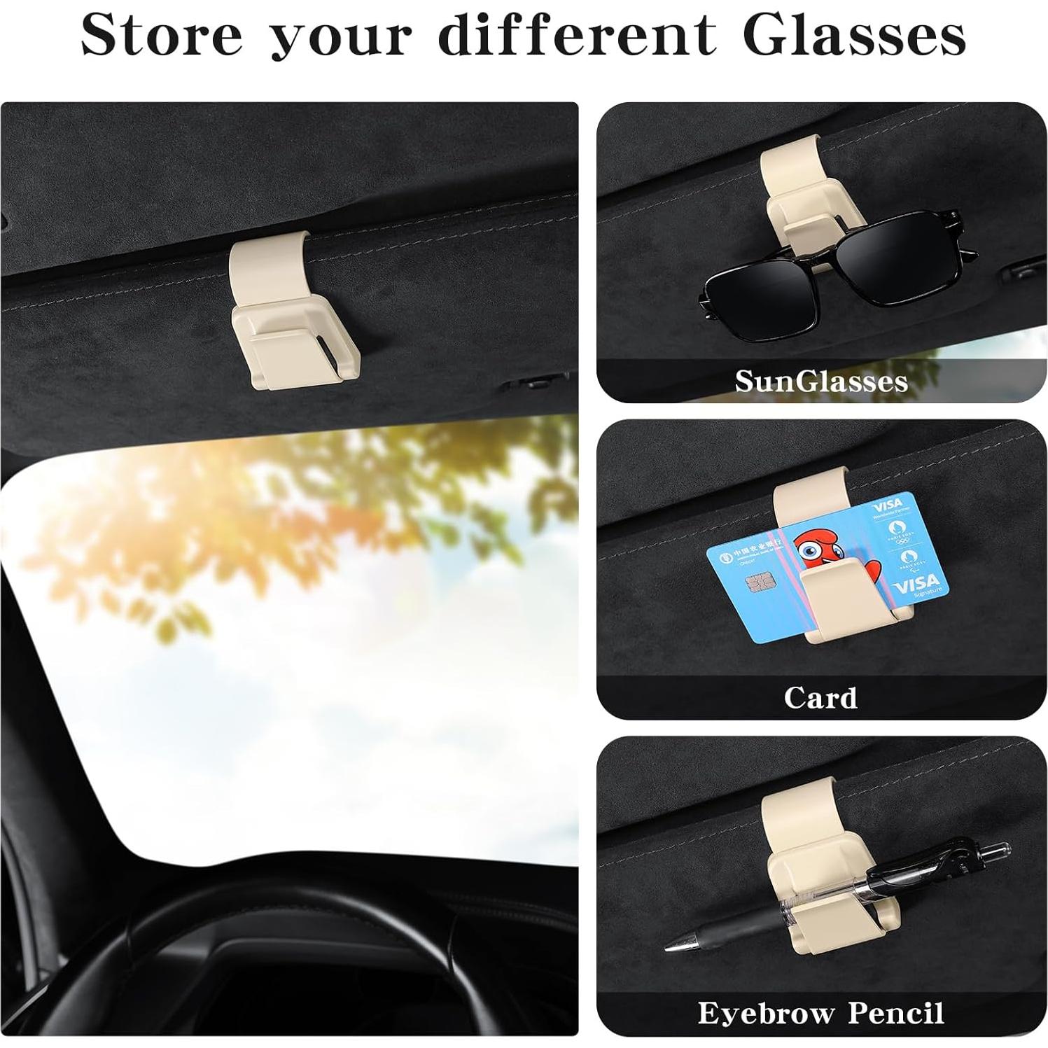 Paquete de 2 Clips para Gafas de Sol KAFANLIN Beige