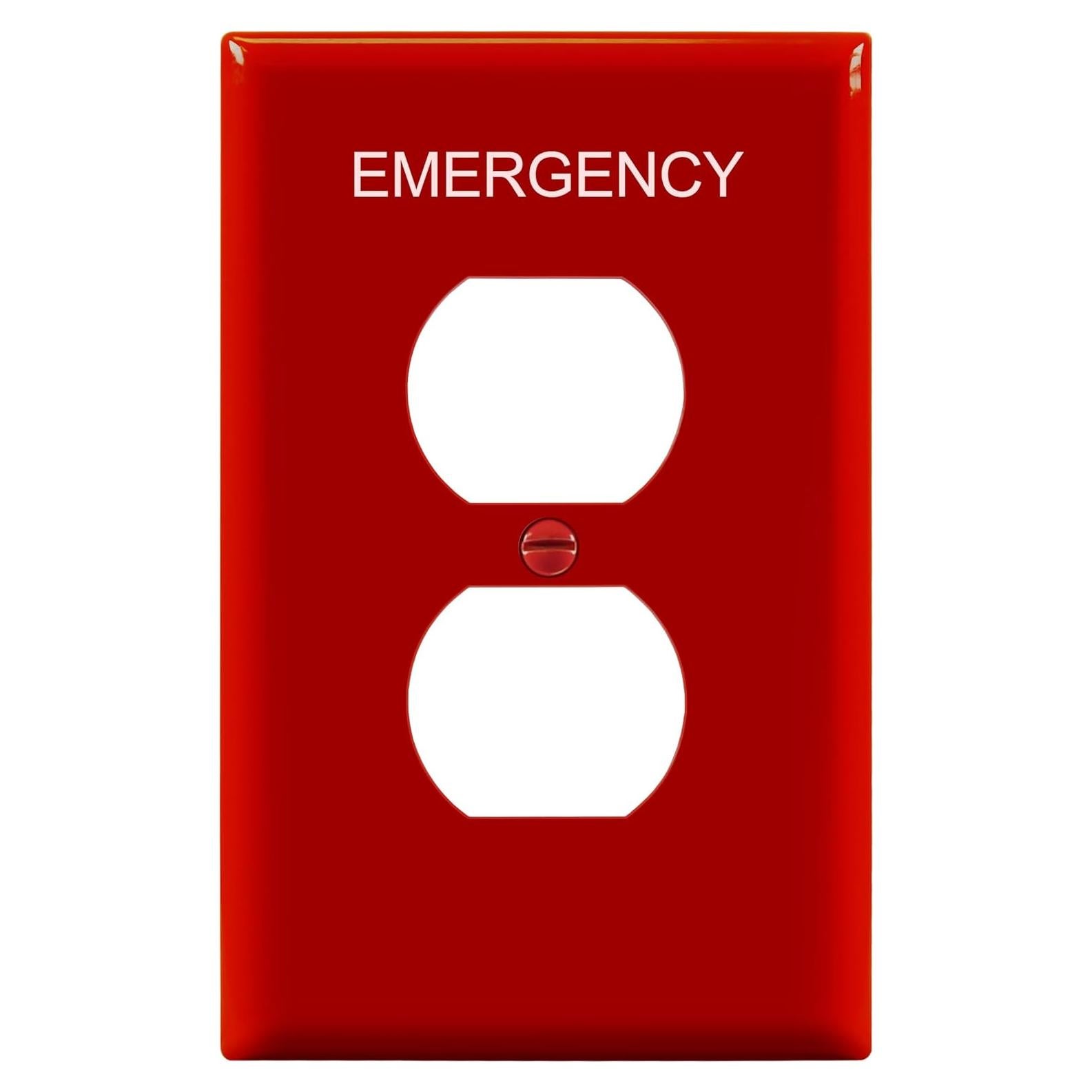 Placa de Pared ENERLITES Dúplex Emergencia 12.39x7.91cm Rojo